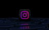 a purple instagram logo on a black background